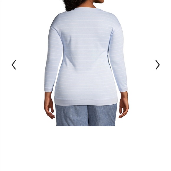 LAND’S END Women’s striped RELAXED FIT  REVERSIBLE TOP.  SIZE LARGE - Picture 2 of 16